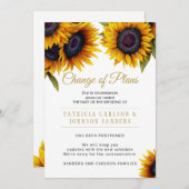 Invitation Mariage élégant et rustique avec des tournesols ch (Devant / Derrière)