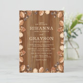 Invitation Mariage Élégant et Rustique d'Automne (Debout devant)