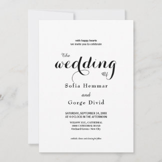 Invitation Mariage Élégant Et Scriptif Moderne