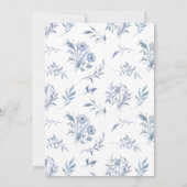 Invitation Mariage élégant et simple de Chinoiserie bleue (Dos)