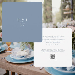 Invitation Mariage élégant et simple en périwinkle moderne ar