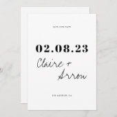 Invitation Mariage élégant et tendance Enregistrer la date (Devant / Derrière)