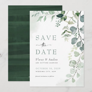 Invitation Mariage élégant et verdoyant Sauvez la date