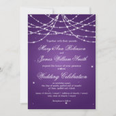 Invitation Mariage Élégant Étincelant Violet (Devant)