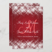 Invitation Mariage élégant étincelles glamour rouge (Devant / Derrière)