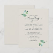 Invitation Mariage Élégant Eucalyptus (Devant / Derrière)