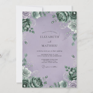 Invitation Mariage Élégant Eucalyptus au Feuillage d'Améthyst