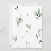 Invitation Mariage Élégant Eucalyptus et Feuillage Doré (Dos)