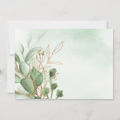 Invitation Mariage élégant Eucalyptus Or (Dos)