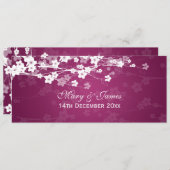 Invitation Mariage Élégant Fleur de Cerisier Prunier (Devant / Derrière)