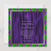 Invitation Mariage élégant Fleur De Lis Mardi Gras (Dos)