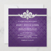 Invitation Mariage élégant Fleur De Lis Purple (Dos)