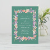 Invitation Mariage Élégant Fleur de Sauge (Debout devant)