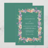 Invitation Mariage Élégant Fleur de Sauge (Devant / Derrière)
