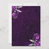 Invitation Mariage Élégant Fleur Plum Argent (Dos)