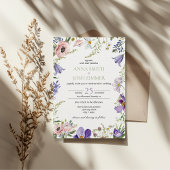 Invitation Mariage élégant Fleur sauvage Lavande Lilac Classy