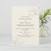 Invitation Mariage Élégant Fleuris Coquille d'Œuf Moderne (Debout devant)