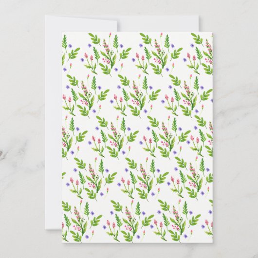 Invitation Mariage élégant Fleurs d'été (Dos)