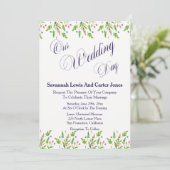 Invitation Mariage élégant Fleurs d'été (Debout devant)