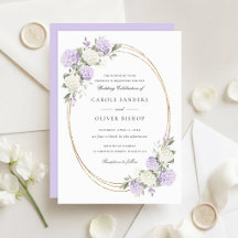 Mariage Élégant Fleurs Hortensias Violets Verdure