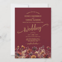Mariage Élégant Fleurs Sauvages Bohème Bourgogne R