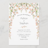 Invitation Mariage élégant Fleurs sauvages Floral Rose (Devant)