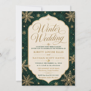 Invitation Mariage Élégant Flocon de Neige d'Hiver