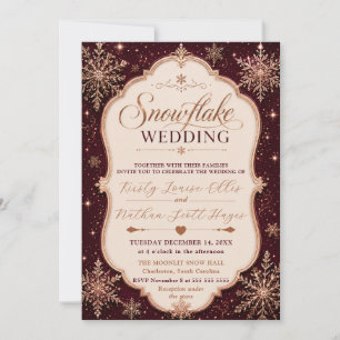 Invitation Mariage Élégant Flocon de Neige d'Hiver