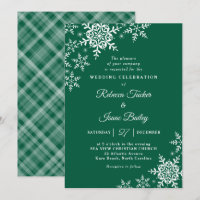 Mariage élégant flocons de neige Tartan Vert Chass