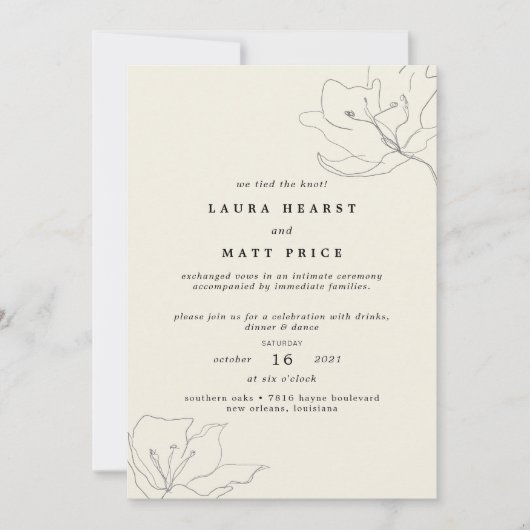 Invitation Mariage Élégant Floral à Coquille d'Œuf Moderne (Devant)