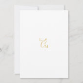 Invitation Mariage Élégant Floral Blanc et Or Devine (Dos)