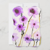 Invitation Mariage élégant floral blanc et violet (Devant)