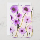 Invitation Mariage élégant floral blanc et violet (Dos)