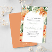 Invitation Mariage élégant Floral Boho Arch Peach
