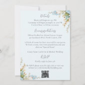 Invitation Mariage Élégant Floral Hydrangea Bleu Budget (Dos)
