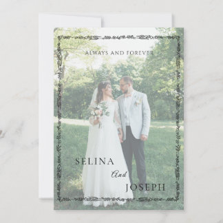 Invitation Mariage Élégant Floral Minimaliste en Photo