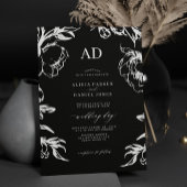 Invitation Mariage élégant floral noir