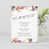 Invitation Mariage élégant floral reporté : ça valait la pein (Debout devant)
