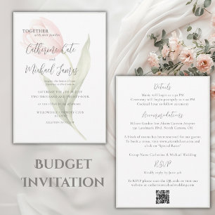 Invitation Mariage élégant floral tulipe rose bon marché
