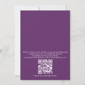 Invitation Mariage élégant floral violet rustique avec QR Cod (Dos)