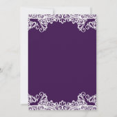 Invitation Mariage Élégant Foncé Lilas Pourpre & Blanc en Den (Dos)