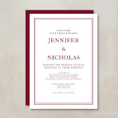 Invitation Mariage Élégant Formel Bordeaux