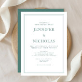 Invitation Mariage Élégant Formel Émeraude Vert