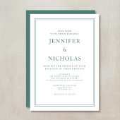 Invitation Mariage Élégant Formel Émeraude Vert