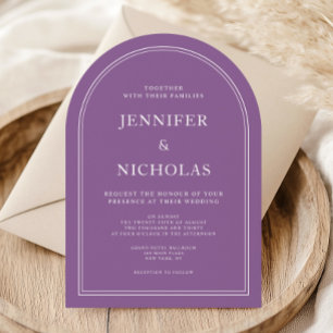Invitation Mariage élégant formel français lilas violet