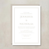 Invitation Mariage Élégant Formel Taupe
