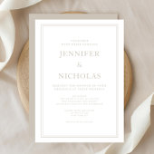 Invitation Mariage Élégant Formel Taupe