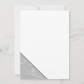 Invitation Mariage élégant géométrique blanc paillettes argen (Dos)
