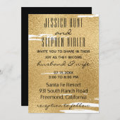 Invitation Mariage Elegant Gold et Noir (Devant / Derrière)