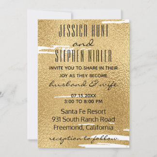 Invitation Mariage Elegant Gold et Noir